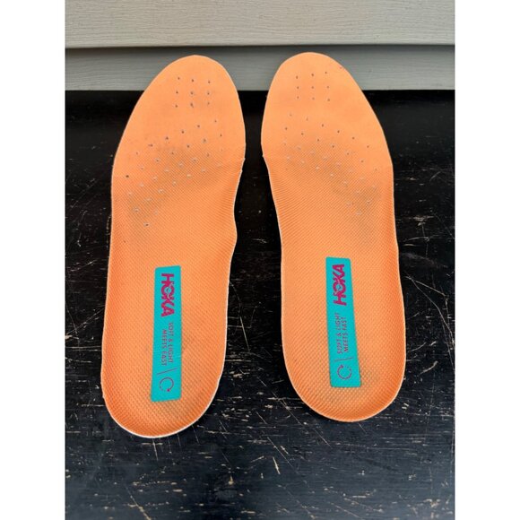Hoka Orange & White Replacement Shoe Insoles Men's 10 Women's 11 - Picture 1 of 3
